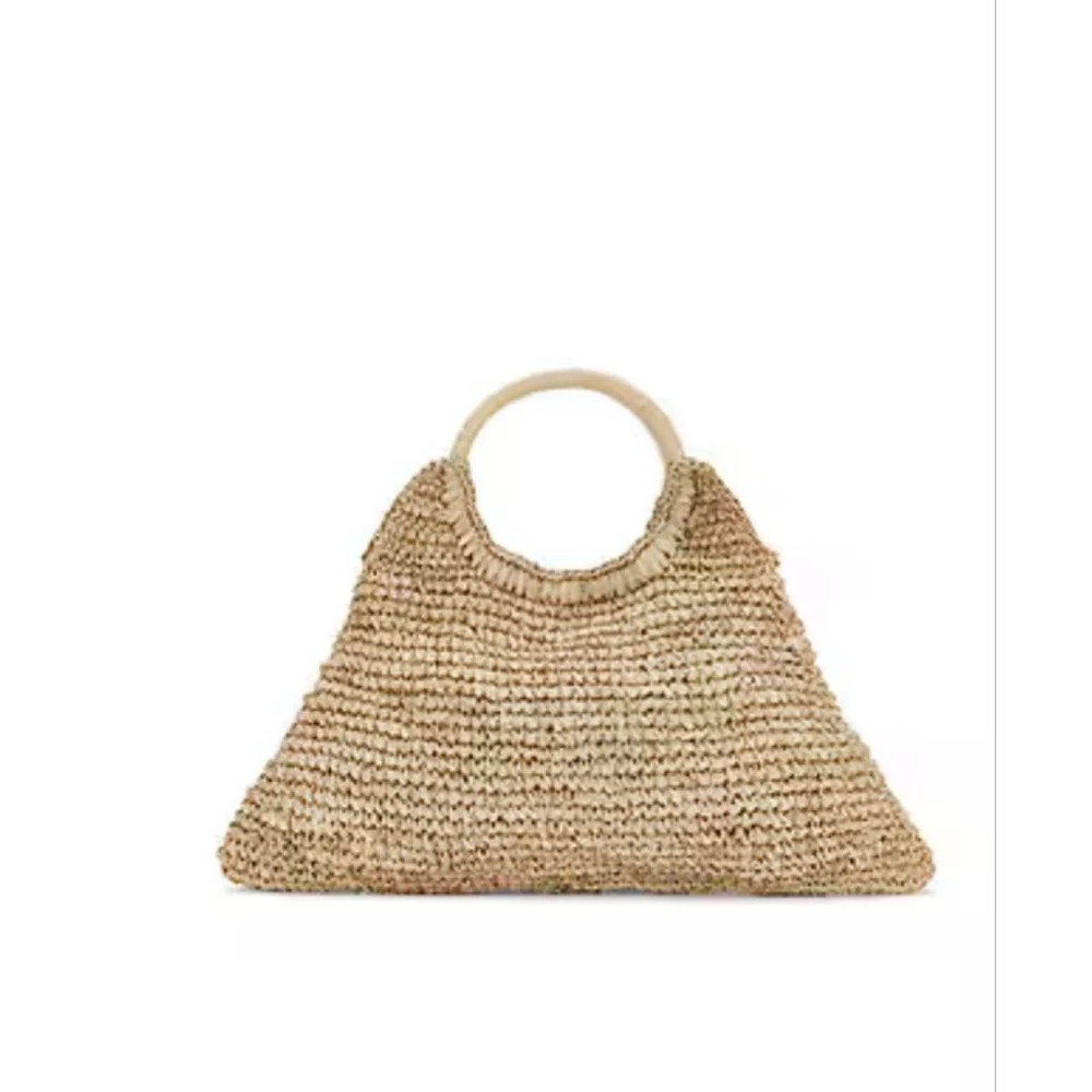 Casa Clara| Liv Raffia Straw Tote Bag Natural Woven Hobo| EUC